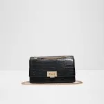 Aldo Laurenceex Crossbody Bag with a Black Croc-embossed Texture