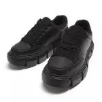 Zara Chunky Lace Up Sneaker in black blocky volume sole .