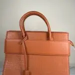 Pedra Croco Grab Handle Bag, a versatile 2-piece set that includes a matching mini purse