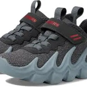 Skechers Kids' Hydro Wave Sneaker with a wavy-sculpted midsole mesh upper