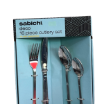 Sabichi Deco 16pc Cutlery Set, Stainless Steel, Silver, 6.3 x 20 x 27 cm