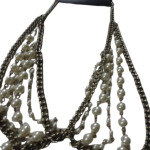 Pearl draped body chain necklace.