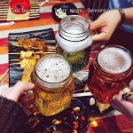 14OZ Colored Mug Sublimation Gradient Mason Jars With Handle Lids and Straw