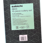 Sabichi Deco 16pc Cutlery Set, Stainless Steel, Silver, 6.3 x 20 x 27 cm