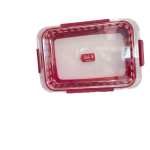 Glass Food Storage Container with Silicone Sleeve and Airtight Lid