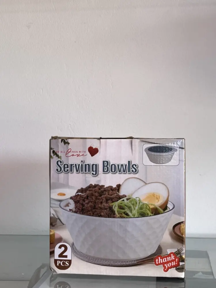 Modern 2-Piece White Serving Bowl Set