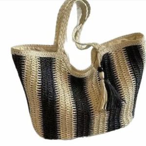 Large Capacity Woven Basket Bag for Women, 2025 New Model, Beach, Seaside Vacation, Shoulder Bag, Fashion Woven, Commuter Tote Bag