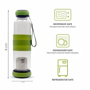 Green Alkaline Tabeab_Glass Anti-Oxident Water Bottle 500ml