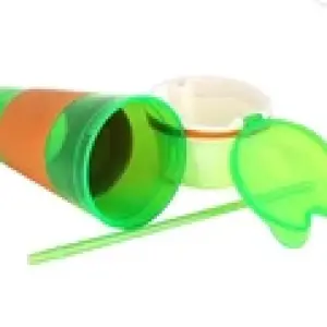 Greeen Snackeez Travel Cup with Straw, 16 oz - All-in-One Snacking Solution