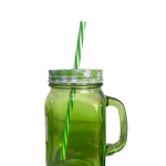 14OZ Colored Mug Sublimation Gradient Mason Jars With Handle Lids and Straw