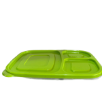 3pcs Reusable Meal Prep Containers, 4-Compartment To Go Bento Lunch Boxes, Stackable Divided Food Storage Containers for Work and Travel