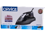black Orvica steam iron.