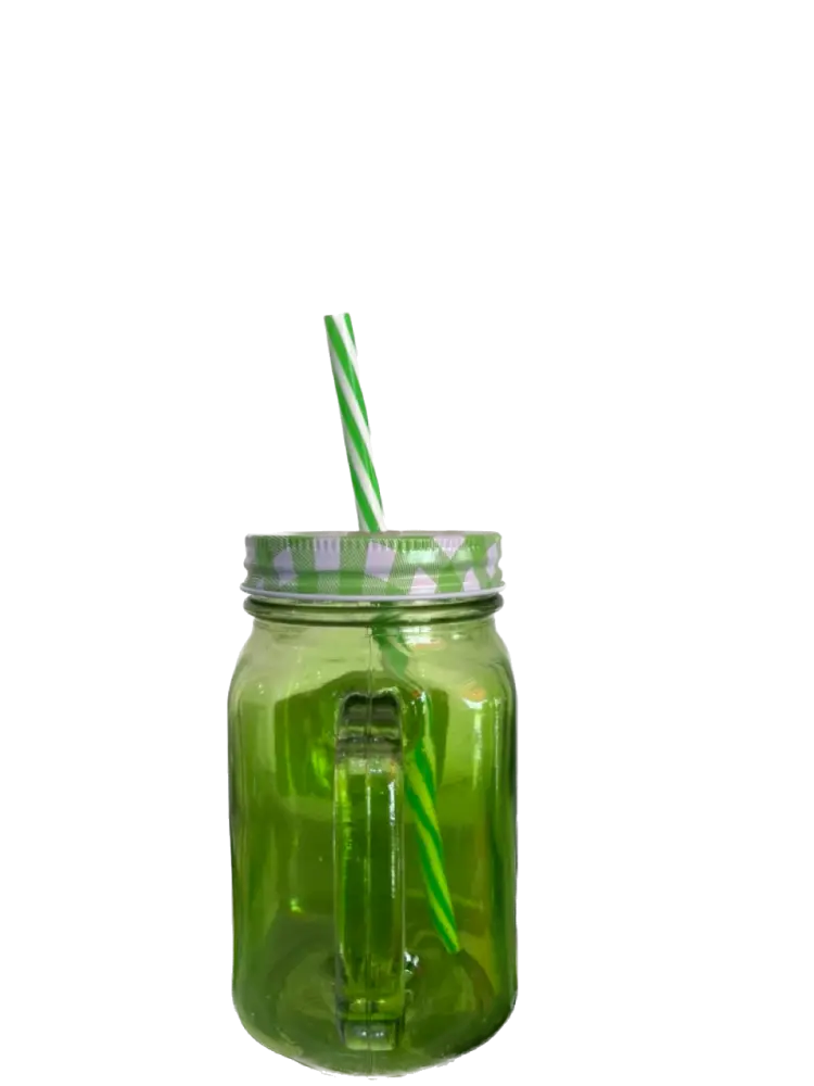 14OZ Colored Mug Sublimation Gradient Mason Jars With Handle Lids and Straw