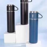 Thermos Flask, Stainless Steel Drinking Bottle, Keeps Hot and Cold for 10 Hours, Insulated Flask 500 ml with Leak-Proof Lid and Handle,