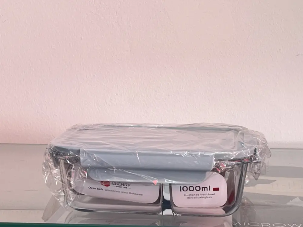 Red Cheery Borosilicate Glass Bowl 1000ml (set of 1 piece)