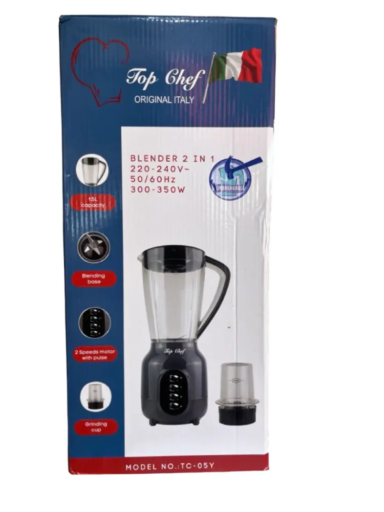Top Chef Original Italy Blender 2 in 1" with model number TC-05Y.