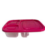 3pcs Reusable Meal Prep Containers, 4-Compartment To Go Bento Lunch Boxes, Stackable Divided Food Storage Containers for Work and Travel