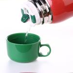 cartoon Thermos Cup Kids Thermo Mug soft silicone Straw Insulated Drink Water Bottle kart Vacuum Flask belt handle Tumbler (550ml)