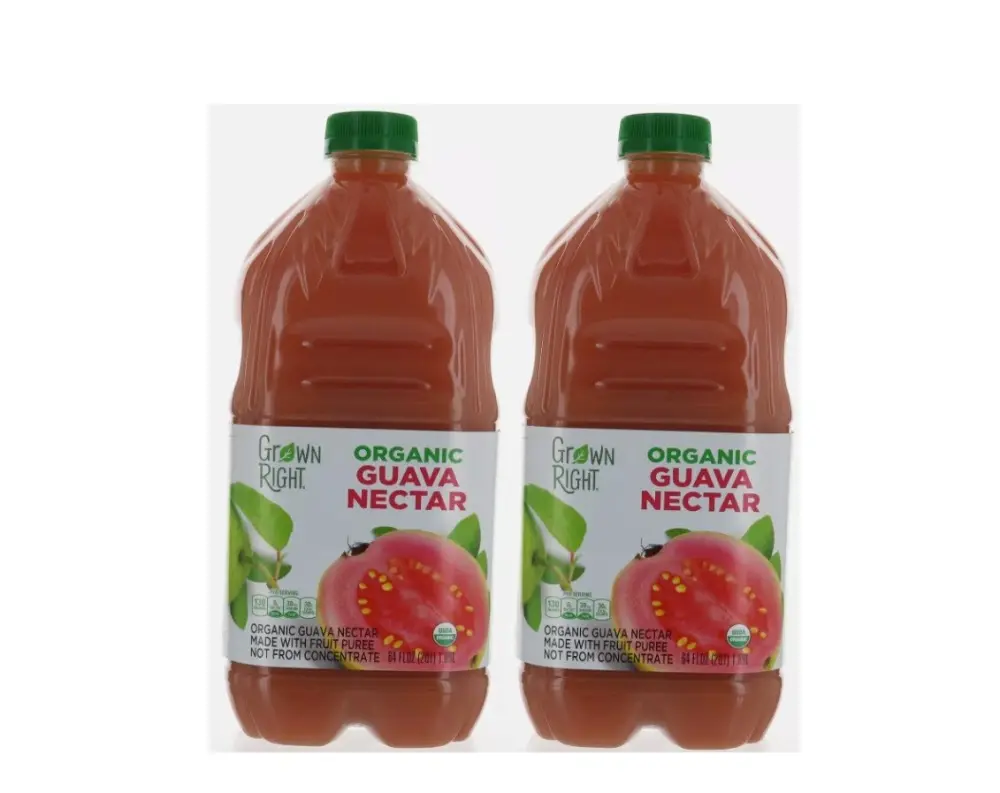 Organic Guava Nectar Juice 64 FL OZ Each, Made with Fruit Puree by Grown Right 8 pieces
