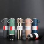 Thermos Flask, Stainless Steel Drinking Bottle, Keeps Hot and Cold for 10 Hours, Insulated Flask 500 ml with Leak-Proof Lid and Handle,