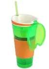 Greeen Snackeez Travel Cup with Straw, 16 oz - All-in-One Snacking Solution