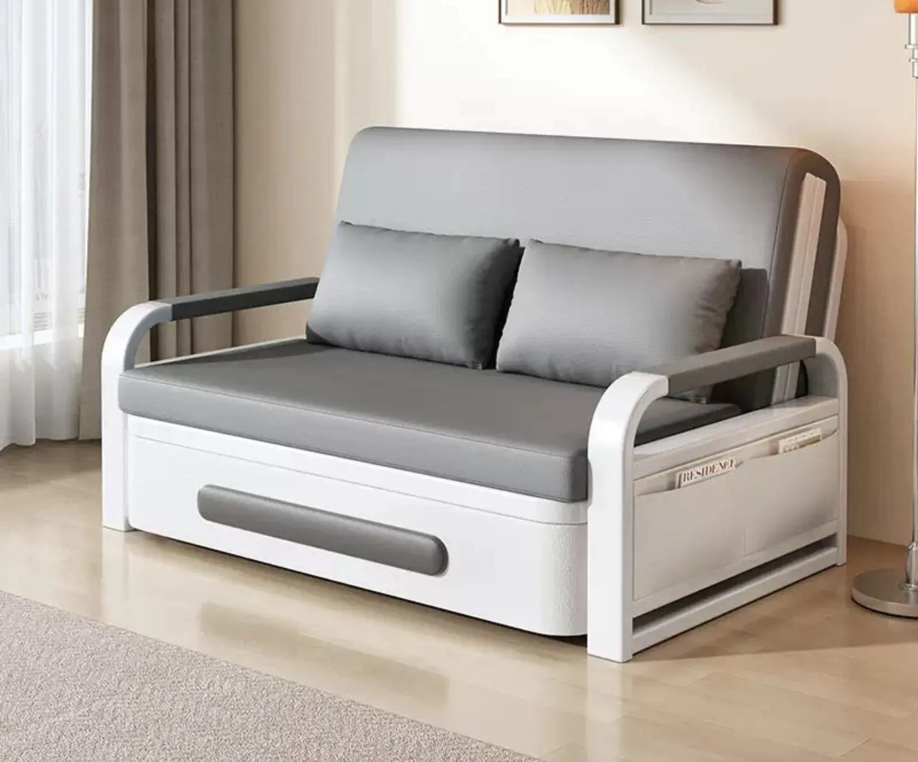 Sofa Bed, Sleeper 2 in 1 Pull Out Couch Bed with Storage Chaise for Living Room, with Pull Out Bed, Futon Folding Sofa Bed, Cozy Sofa Turns Bed, Linen Couch (Different colors 130 cm)